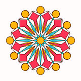 Oriental vector round ornament with arabesques elements