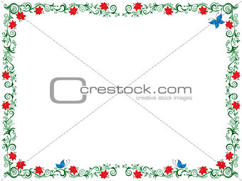 Colourful floral frame as a greeting card