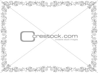 Floral frame with flowers as a greeting card