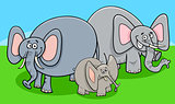funny elephants cartoon character group