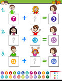 maths addition educational game with funny kids