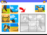 jigsaw puzzles with pony farm animal character