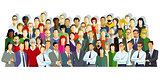 Large group of people introduce themselves, illustration
