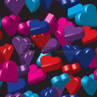 Color Hearts Seamless Pattern