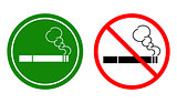 non-Smoking signs and a Smoking area