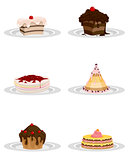 Set of desserts