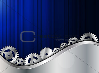 Abstract Metal Background with Gear Vector Illustration