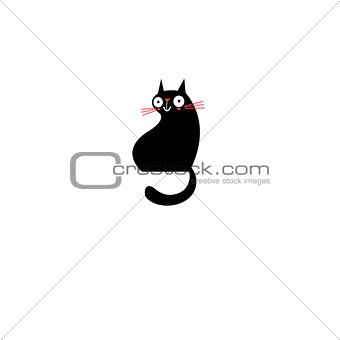 Vector sign of a black cat 
