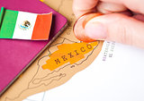 Travel holiday to Mexico concept with passport