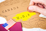 Travel holiday to america concept with passport