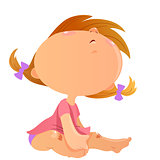 Sitting toddler girl cartoon vector image