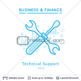 Technical support symbol on white.