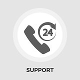 Support 24 hours flat icon