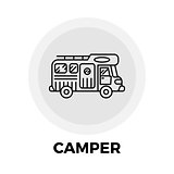 Camper Line Icon