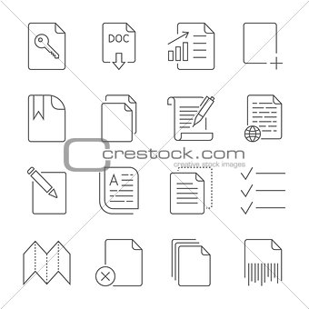 Paper icon, Document icon. Editable Stroke
