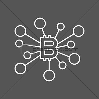 Bitcoin sign icon for internet money crypto currency symbol and coin image for using in web. Editable Stroke