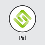 Pirl Cryptocurrency - Vector Colored Logo.