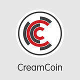 Creamcoin - Virtual Currency Illustration.