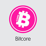 Bitcore Cryptographic Currency. Vector BTX Pictogram Symbol.
