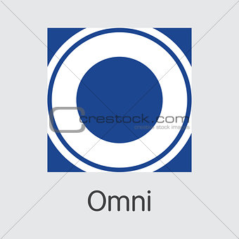 Omni Cryptographic Currency - Vector Coin Illustration.