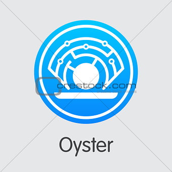 Oyster - Cryptocurrency Coin Pictogram.