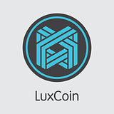 Luxcoin - Virtual Currency Coin Illustration.