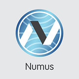 Numus Digital Currency Coin. Vector Icon of NMS.