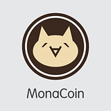 Monacoin - Cryptocurrency Coin Illustration.