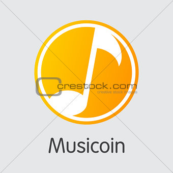 Musicoin Cryptographic Currency - Vector Icon.