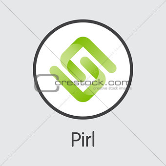 Pirl - Blockchain Cryptocurrency Coin Pictogram.