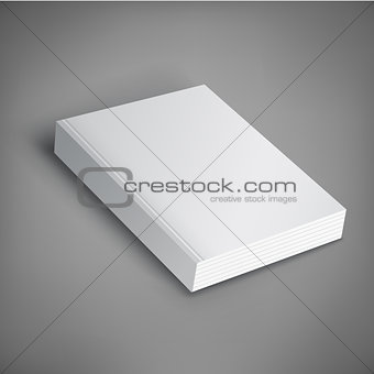 Blank of book cover, vector illustration. Template for your design.