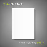 Blank book cover template on grey background