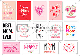 Mother's day cards, vector set