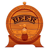 color vector illustration with a cask of beer