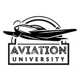 vector monochrome illustration with airplane