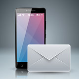 Digital gadget, smartphone table, tmail, email, envelope icon. B