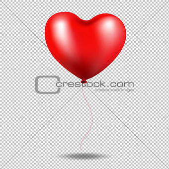 Red Balloon Heart In Transparent Background