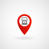 Red Location Icon for Market