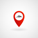 Red Location Icon for Pool