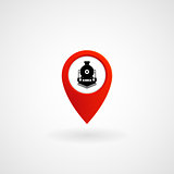 Red Location Icon for Train Station