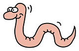 The funny pink little worm