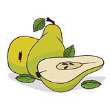 Isolate ripe pear fruit