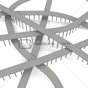 Road junction 3D render