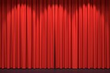 Red stage curtains 3D illustration