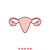 Uterus it is icon .