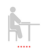 Man with notepad - stick it is icon .