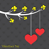 Valentine card with cute birds illustration 