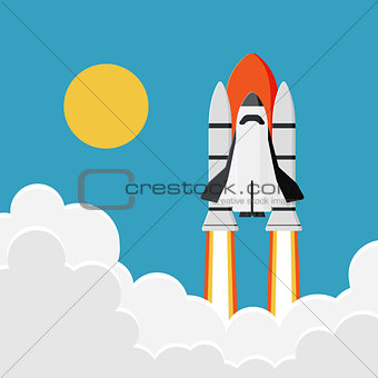 Space Shuttle Launch into the Sky : New Business Project Start, 