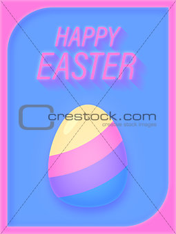 Minimal Happy Easter Egg Retro 80s Style