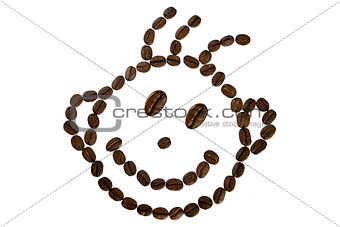 funny face from coffee beans